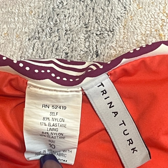 Trina Turk Electric Trellis Side Tie Hipster Bikini Bottom Multi-Color Retro Geo - Picture 4 of 4